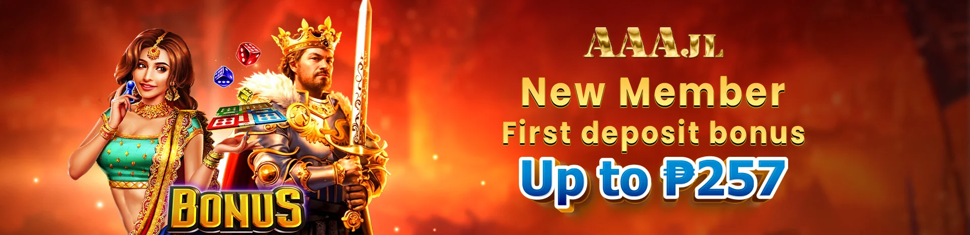 Special promotion banner for casino games